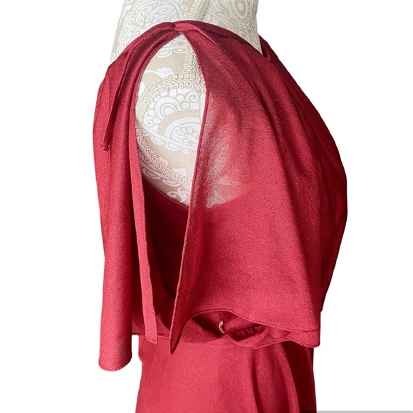 Vintage 70s Burgundy Maxi Dress - Picture 5 of 7